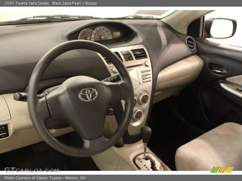 Black Sand Pearl / Bisque 2007 Toyota Yaris Sedan
