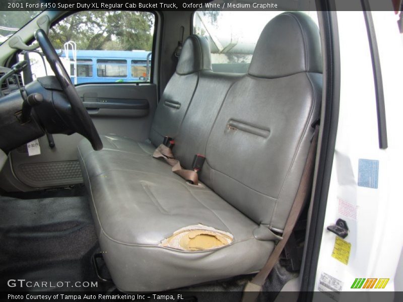 Oxford White / Medium Graphite 2001 Ford F450 Super Duty XL Regular Cab Bucket Truck