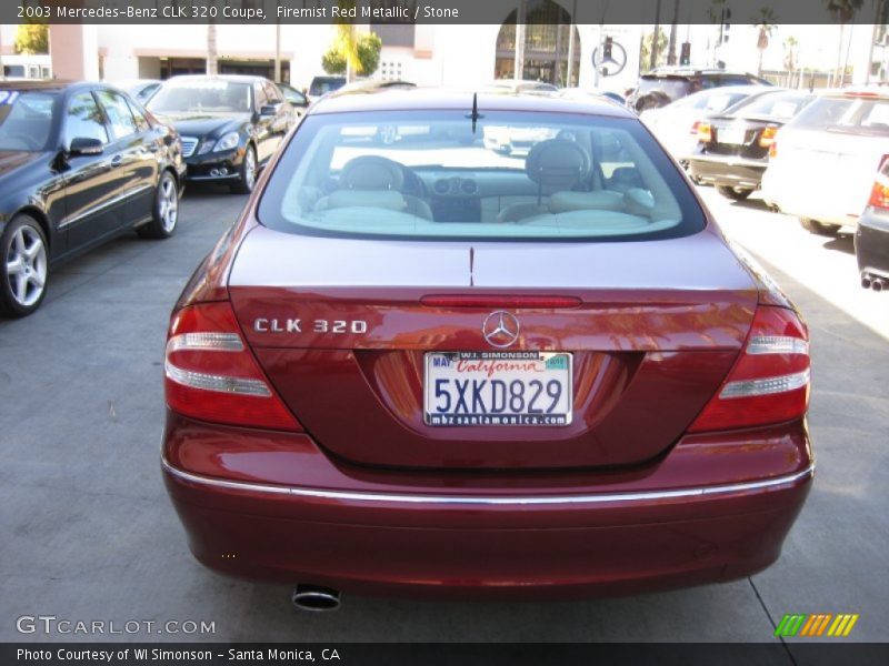 Firemist Red Metallic / Stone 2003 Mercedes-Benz CLK 320 Coupe