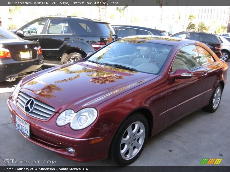 Firemist Red Metallic / Stone 2003 Mercedes-Benz CLK 320 Coupe