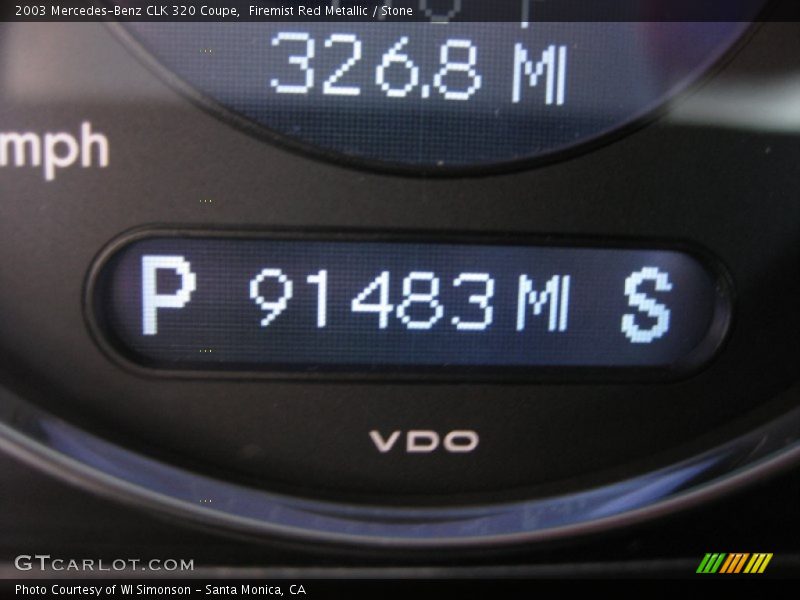 Firemist Red Metallic / Stone 2003 Mercedes-Benz CLK 320 Coupe
