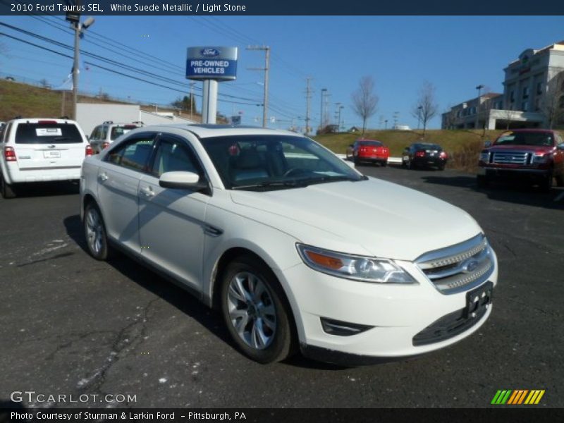 White Suede Metallic / Light Stone 2010 Ford Taurus SEL