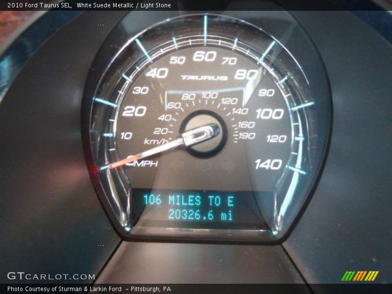 White Suede Metallic / Light Stone 2010 Ford Taurus SEL