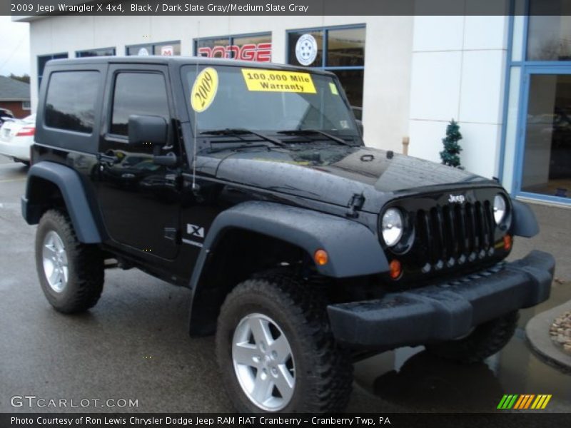 Black / Dark Slate Gray/Medium Slate Gray 2009 Jeep Wrangler X 4x4