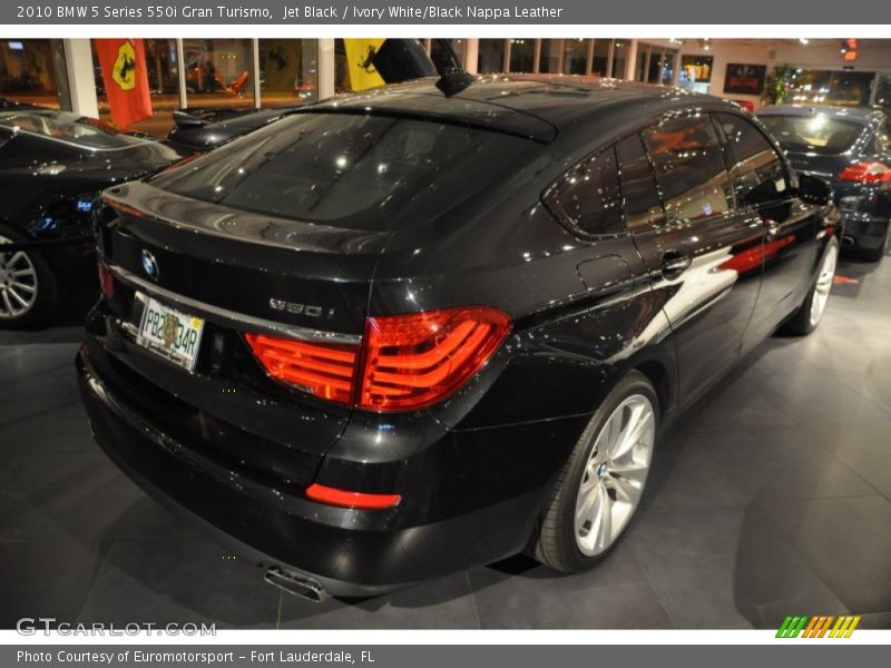 Jet Black / Ivory White/Black Nappa Leather 2010 BMW 5 Series 550i Gran Turismo