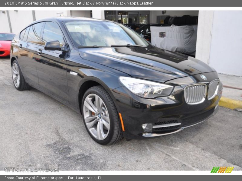 Jet Black / Ivory White/Black Nappa Leather 2010 BMW 5 Series 550i Gran Turismo