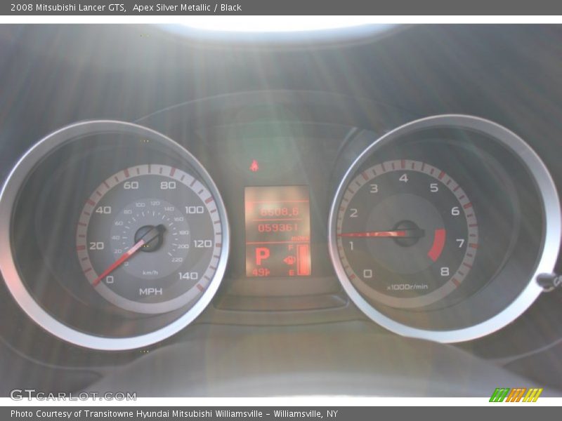 Apex Silver Metallic / Black 2008 Mitsubishi Lancer GTS