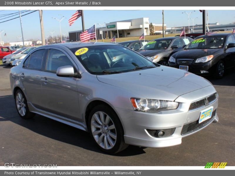Apex Silver Metallic / Black 2008 Mitsubishi Lancer GTS