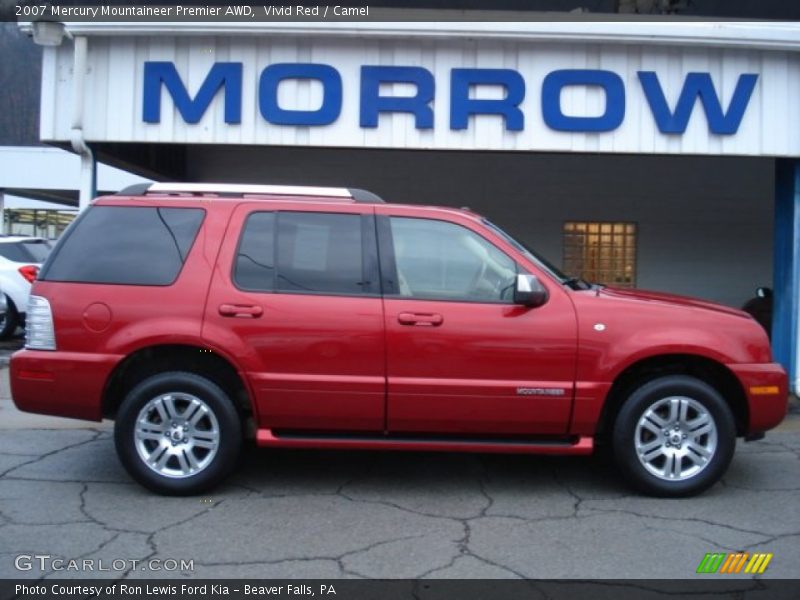 Vivid Red / Camel 2007 Mercury Mountaineer Premier AWD