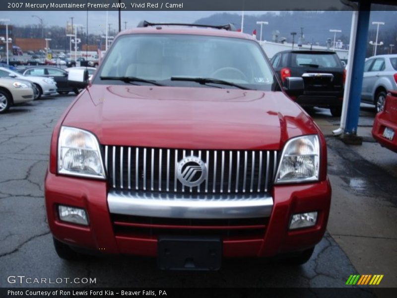 Vivid Red / Camel 2007 Mercury Mountaineer Premier AWD