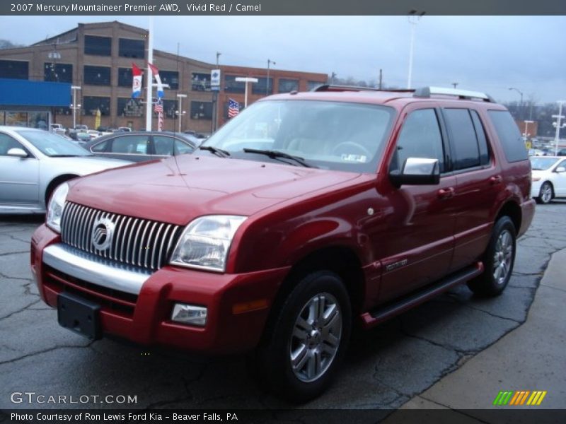 Vivid Red / Camel 2007 Mercury Mountaineer Premier AWD