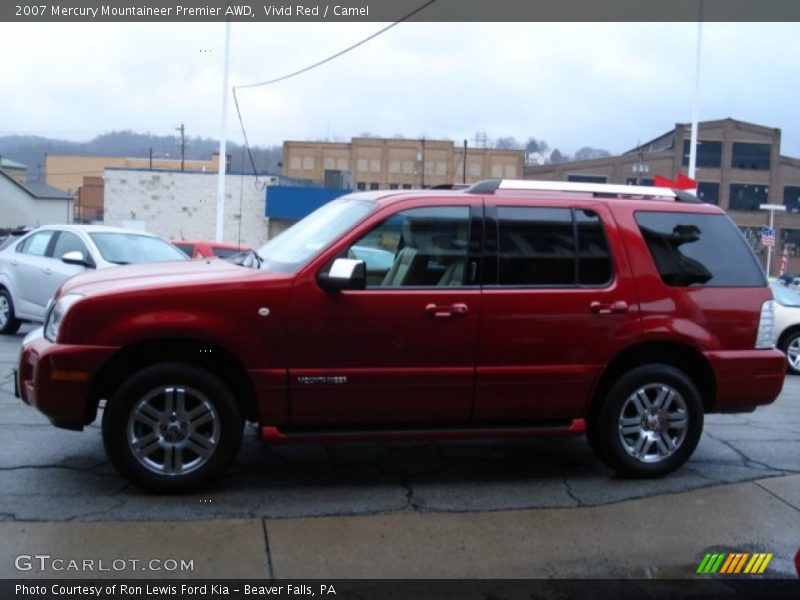 Vivid Red / Camel 2007 Mercury Mountaineer Premier AWD