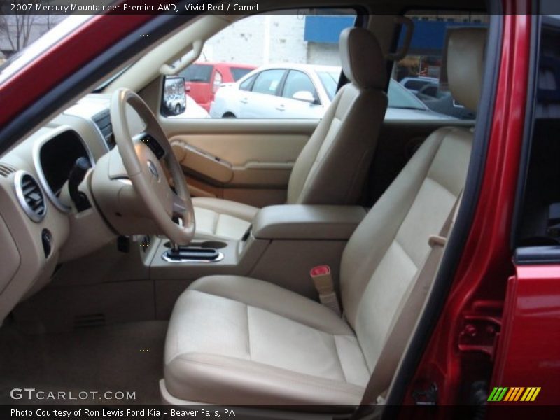 Vivid Red / Camel 2007 Mercury Mountaineer Premier AWD