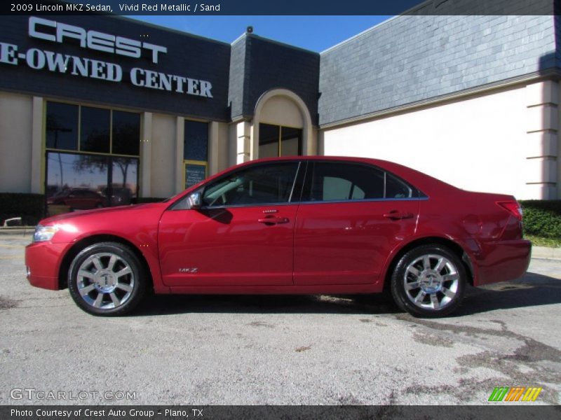 Vivid Red Metallic / Sand 2009 Lincoln MKZ Sedan