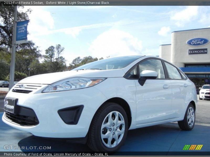Oxford White / Light Stone/Charcoal Black 2012 Ford Fiesta S Sedan
