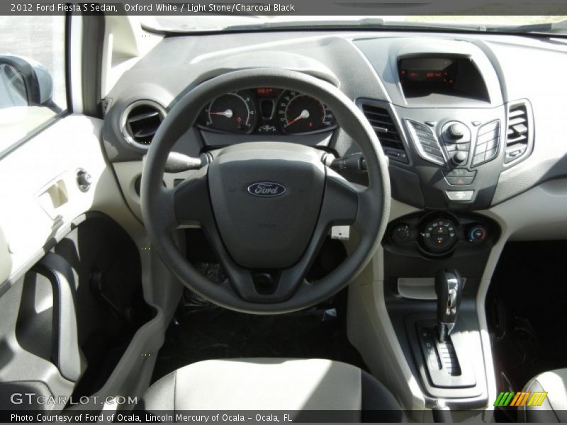 Oxford White / Light Stone/Charcoal Black 2012 Ford Fiesta S Sedan
