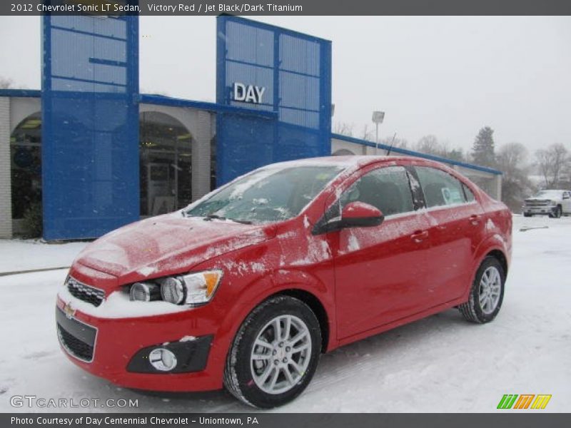 Victory Red / Jet Black/Dark Titanium 2012 Chevrolet Sonic LT Sedan