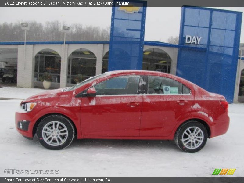 Victory Red / Jet Black/Dark Titanium 2012 Chevrolet Sonic LT Sedan
