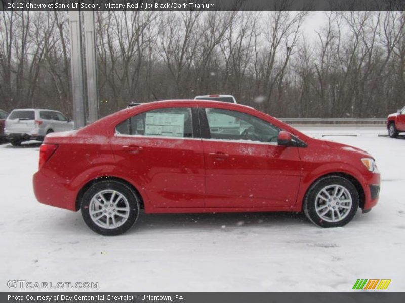 Victory Red / Jet Black/Dark Titanium 2012 Chevrolet Sonic LT Sedan