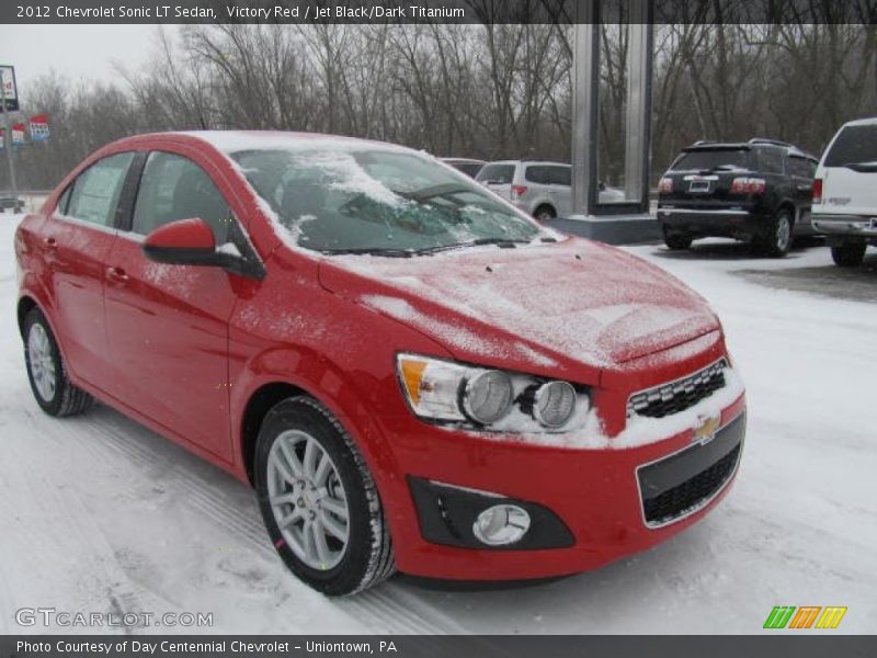 Victory Red / Jet Black/Dark Titanium 2012 Chevrolet Sonic LT Sedan