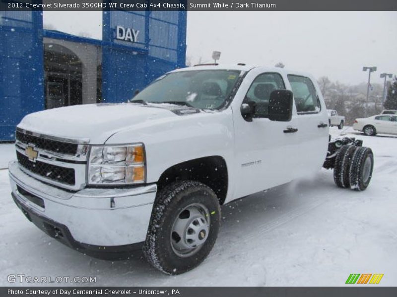 Summit White / Dark Titanium 2012 Chevrolet Silverado 3500HD WT Crew Cab 4x4 Chassis