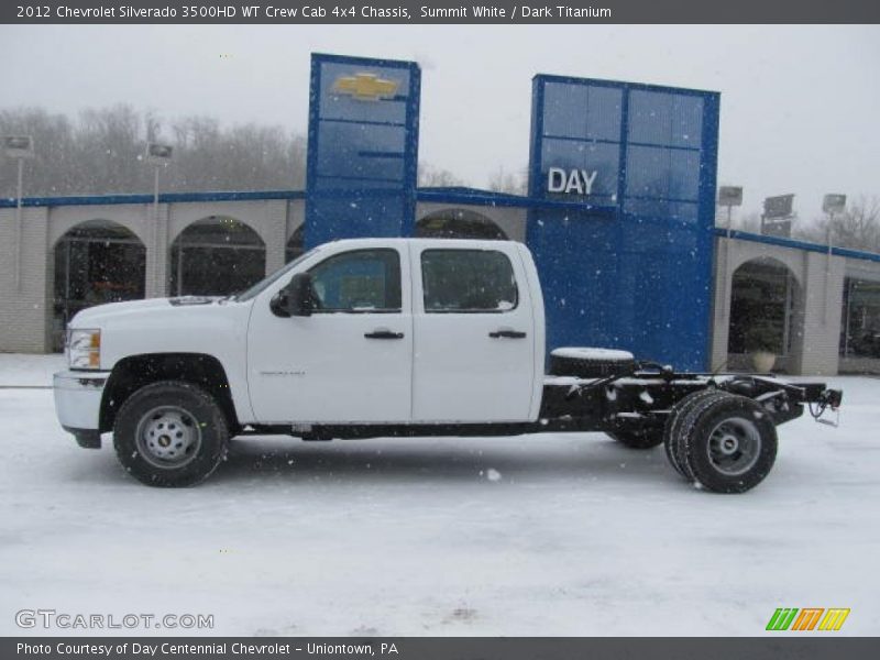 Summit White / Dark Titanium 2012 Chevrolet Silverado 3500HD WT Crew Cab 4x4 Chassis