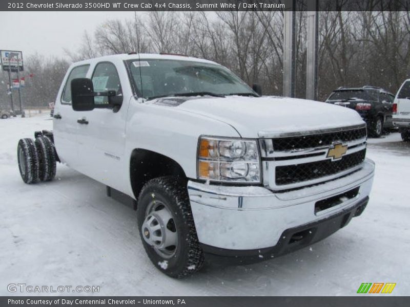 Front 3/4 View of 2012 Silverado 3500HD WT Crew Cab 4x4 Chassis