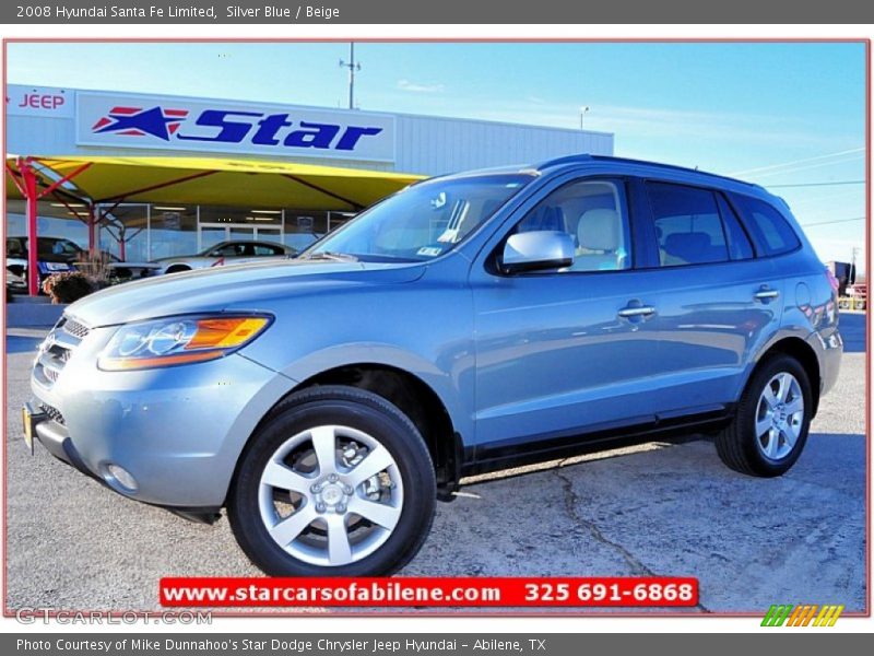 Silver Blue / Beige 2008 Hyundai Santa Fe Limited