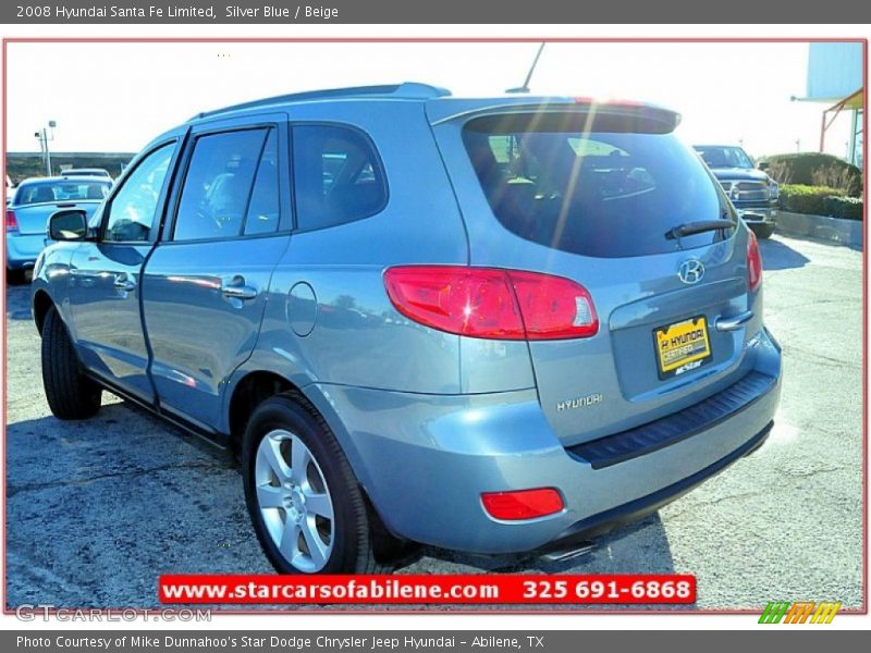 Silver Blue / Beige 2008 Hyundai Santa Fe Limited