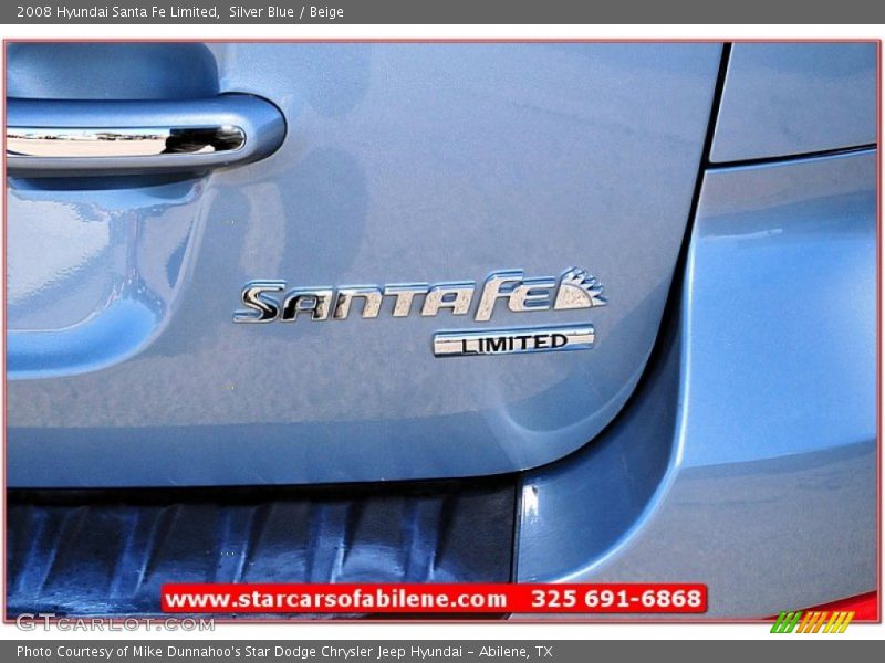 Silver Blue / Beige 2008 Hyundai Santa Fe Limited
