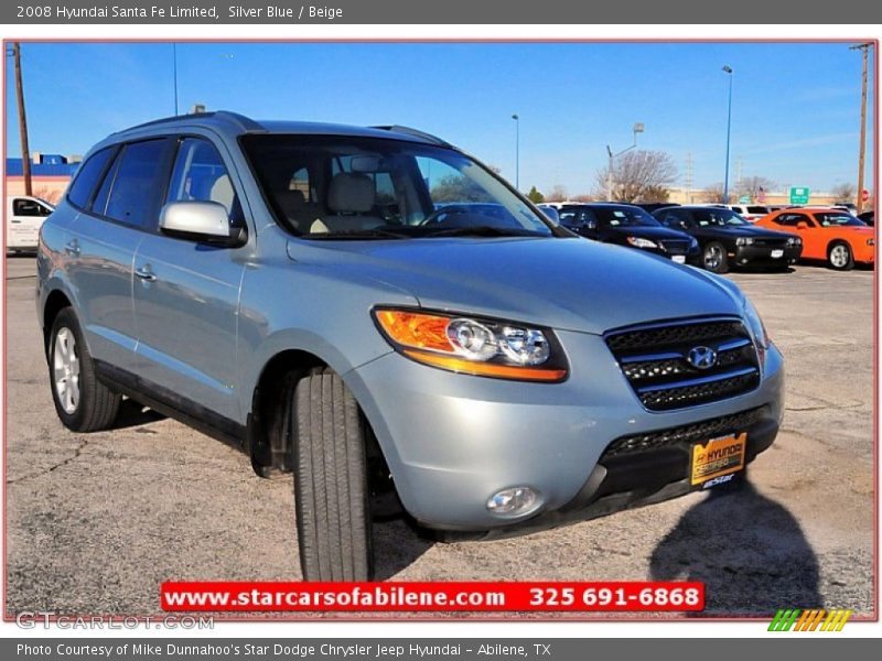 Silver Blue / Beige 2008 Hyundai Santa Fe Limited