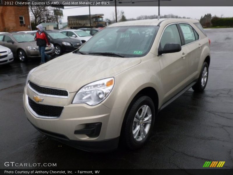 Gold Mist Metallic / Jet Black 2012 Chevrolet Equinox LS AWD