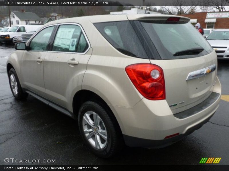 Gold Mist Metallic / Jet Black 2012 Chevrolet Equinox LS AWD