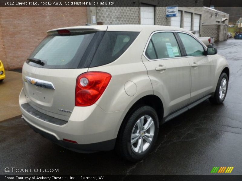 Gold Mist Metallic / Jet Black 2012 Chevrolet Equinox LS AWD