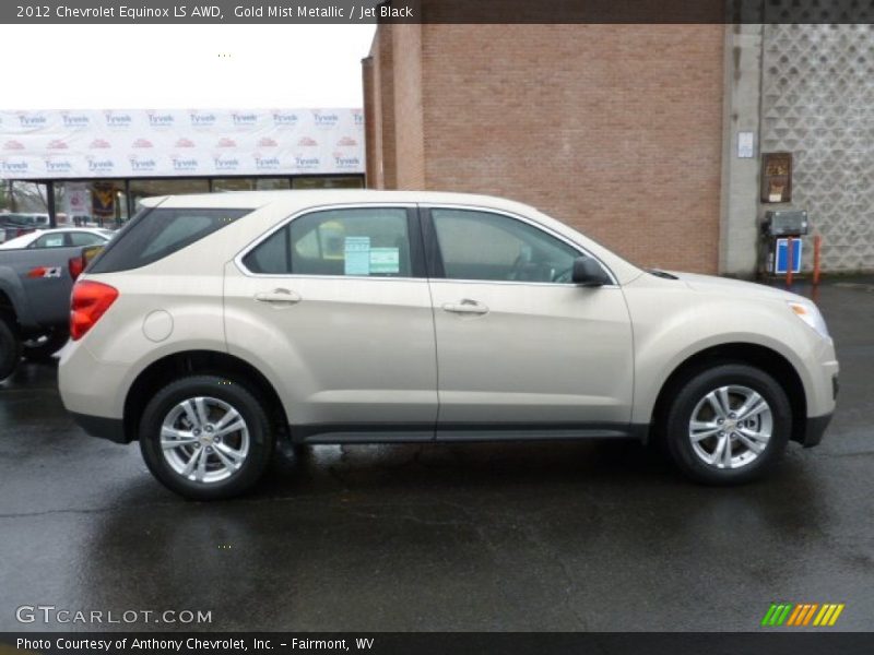 Gold Mist Metallic / Jet Black 2012 Chevrolet Equinox LS AWD