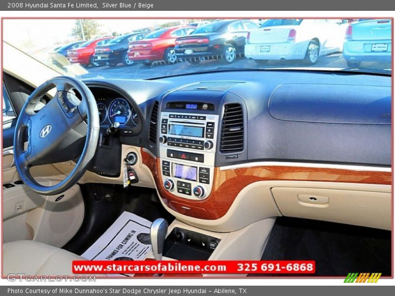 Silver Blue / Beige 2008 Hyundai Santa Fe Limited