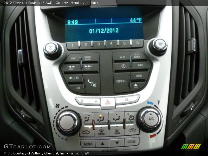 Gold Mist Metallic / Jet Black 2012 Chevrolet Equinox LS AWD
