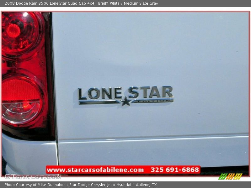 Bright White / Medium Slate Gray 2008 Dodge Ram 3500 Lone Star Quad Cab 4x4