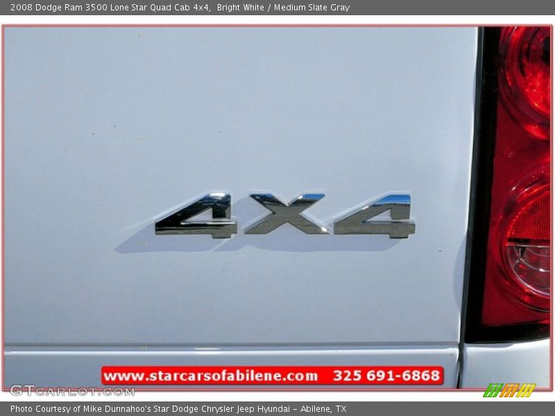 Bright White / Medium Slate Gray 2008 Dodge Ram 3500 Lone Star Quad Cab 4x4