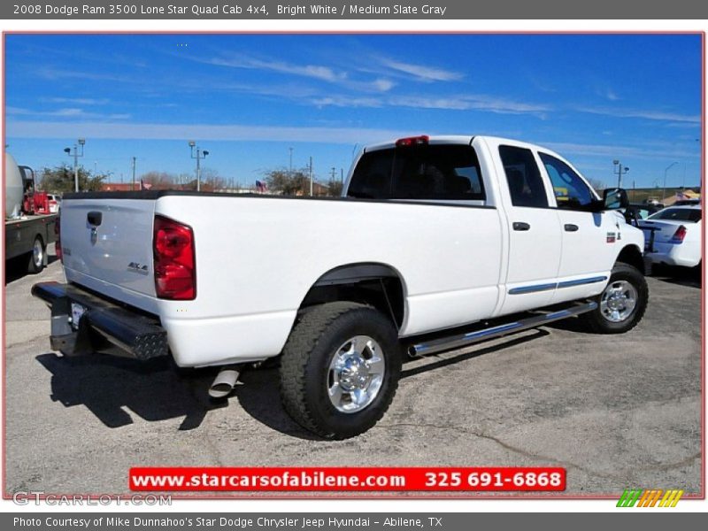 Bright White / Medium Slate Gray 2008 Dodge Ram 3500 Lone Star Quad Cab 4x4