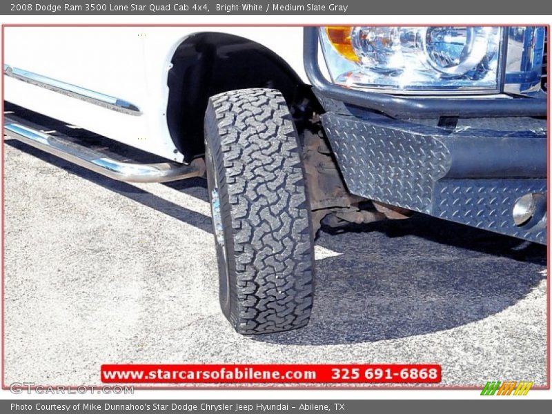 Bright White / Medium Slate Gray 2008 Dodge Ram 3500 Lone Star Quad Cab 4x4