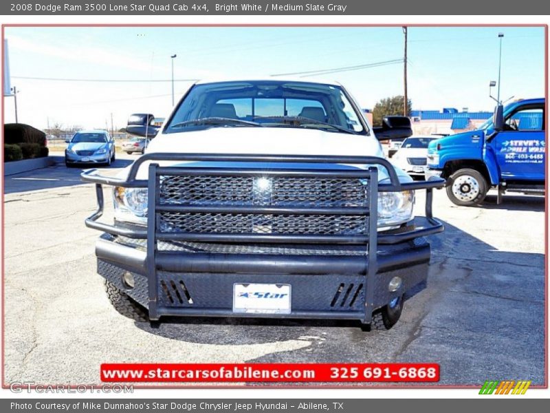 Bright White / Medium Slate Gray 2008 Dodge Ram 3500 Lone Star Quad Cab 4x4