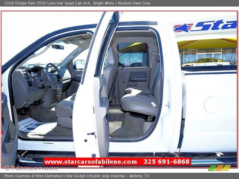 Bright White / Medium Slate Gray 2008 Dodge Ram 3500 Lone Star Quad Cab 4x4