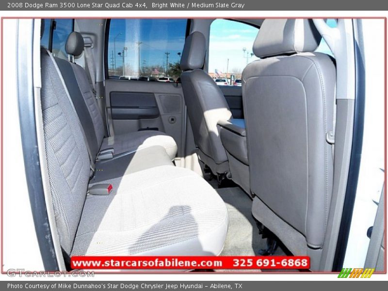 Bright White / Medium Slate Gray 2008 Dodge Ram 3500 Lone Star Quad Cab 4x4