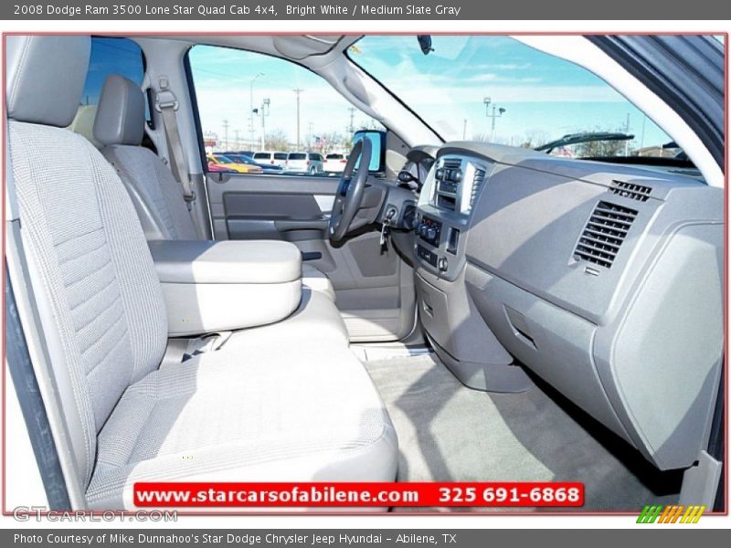 Bright White / Medium Slate Gray 2008 Dodge Ram 3500 Lone Star Quad Cab 4x4