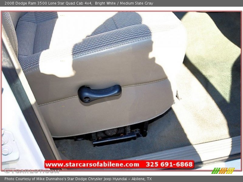 Bright White / Medium Slate Gray 2008 Dodge Ram 3500 Lone Star Quad Cab 4x4