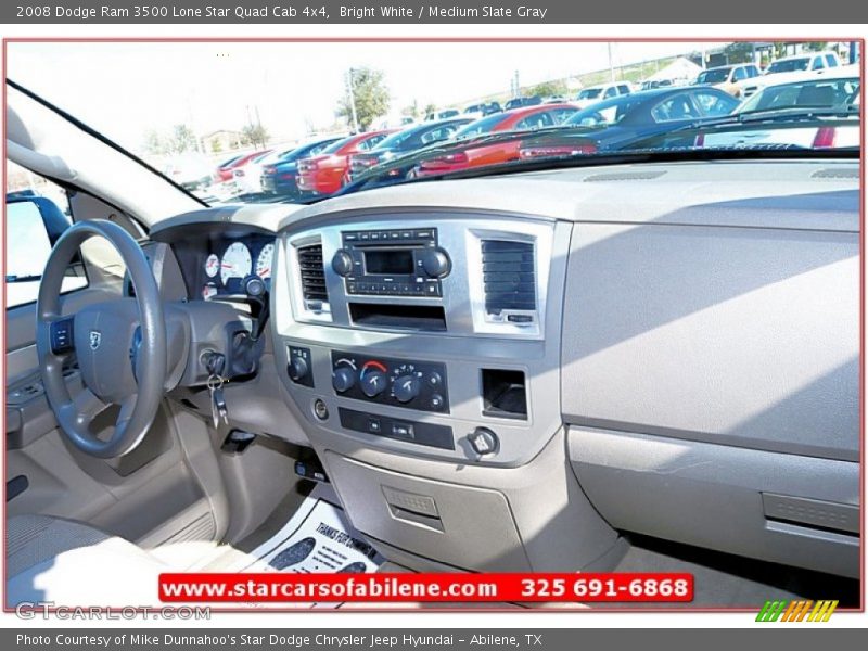 Bright White / Medium Slate Gray 2008 Dodge Ram 3500 Lone Star Quad Cab 4x4