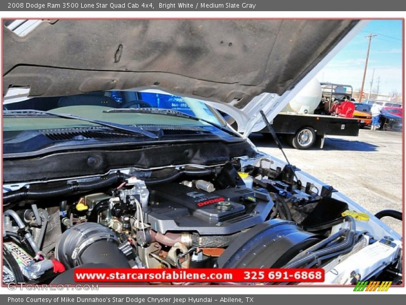 Bright White / Medium Slate Gray 2008 Dodge Ram 3500 Lone Star Quad Cab 4x4