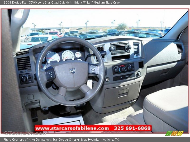 Bright White / Medium Slate Gray 2008 Dodge Ram 3500 Lone Star Quad Cab 4x4