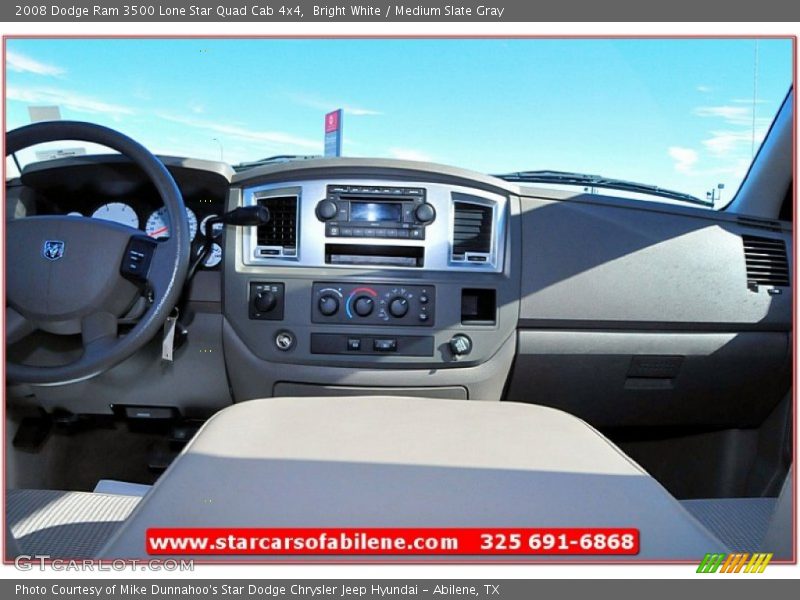Bright White / Medium Slate Gray 2008 Dodge Ram 3500 Lone Star Quad Cab 4x4